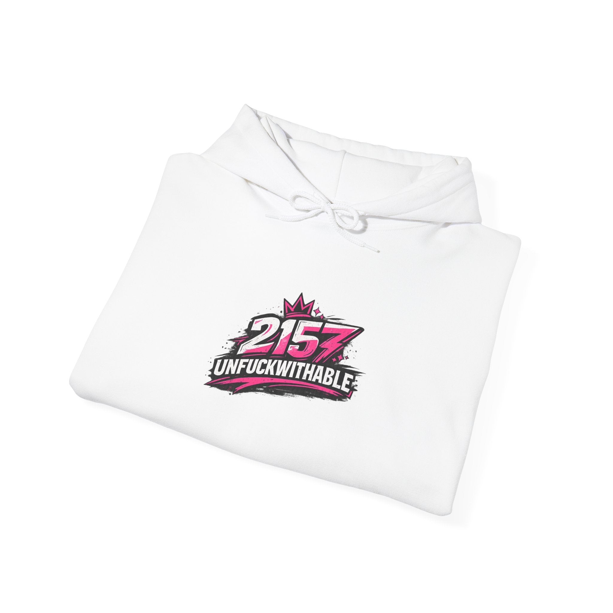Hoodie — "2157 Unfuckwithable" Retro Badge Pullover